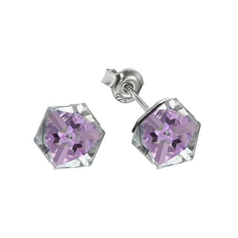 Серебряные серьги "Rubikona II (Vitrail Light)" с кристаллами Swarovski™